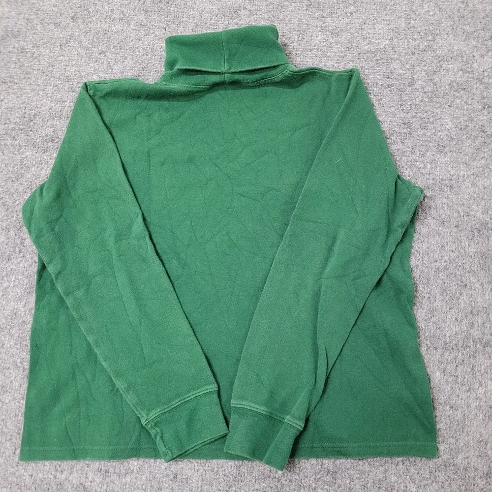Lauren Ralph Lauren Turtleneck Womens Size M Green Cotton Crest Logo Long Sleeve